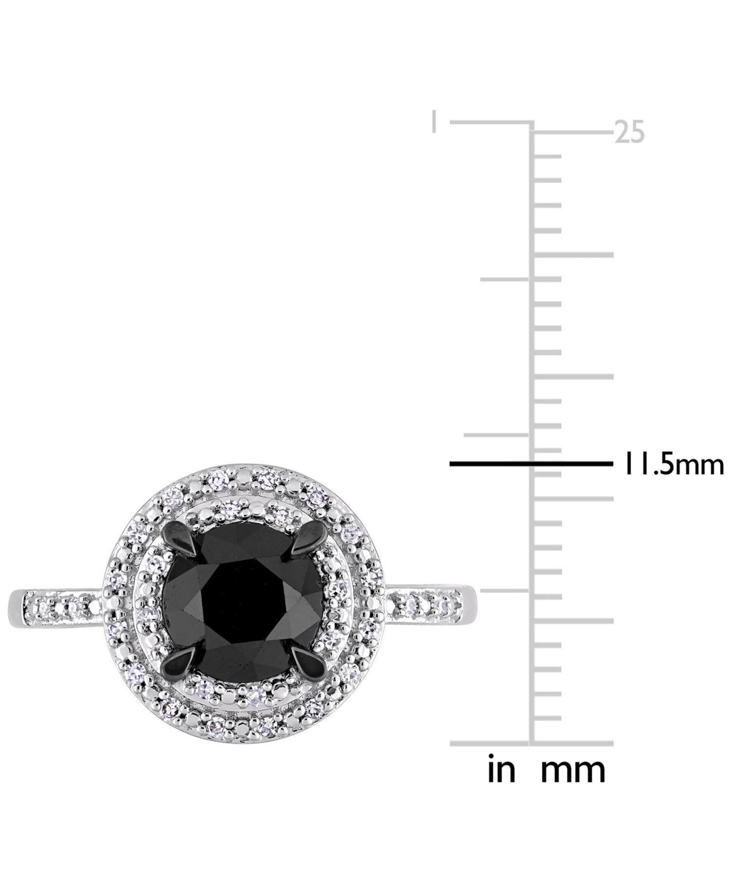 Black and White Diamond Double Halo Engagement Ring (1-5/8 ct. t.w.) in 14K White or Rose Gold