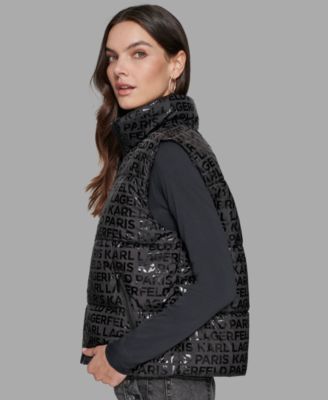 Women's Collared Front Zip Puffer Vest