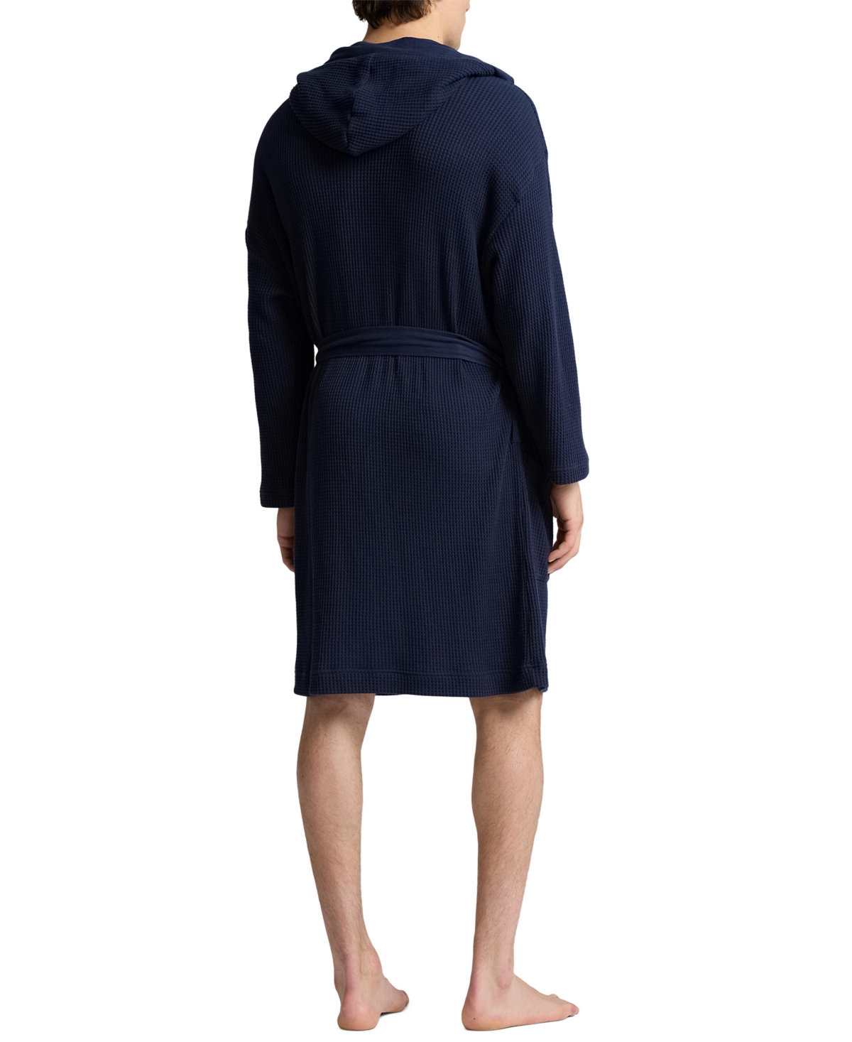 Polo Ralph Lauren Men's Thermal Hooded Robe With Belt In Blue