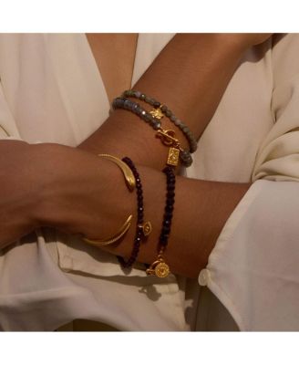 Garnet lotus toggle bracelet