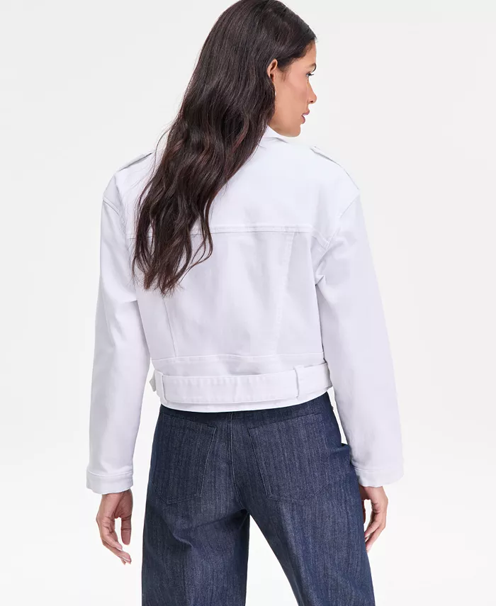 Women's Belted Moto Jacket - thumbnail 4