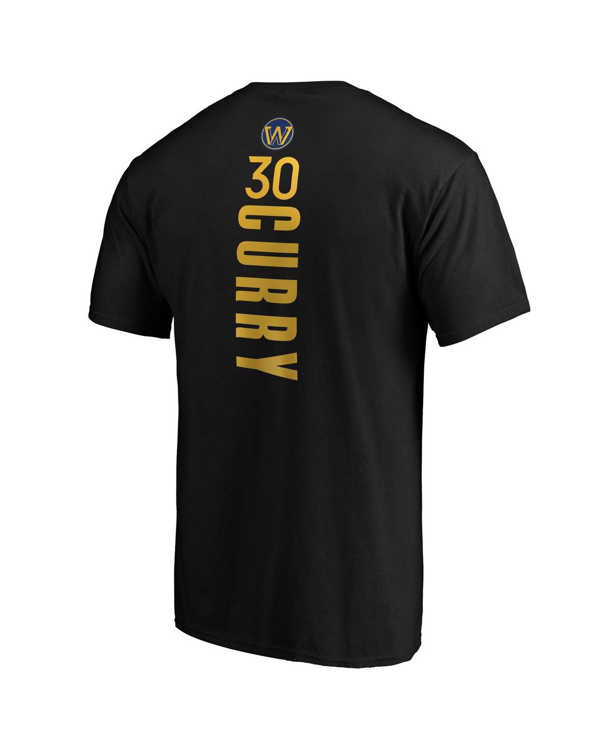 Fanatics Mto Label Men's Stephen Curry Black Golden State Warriors Playmaker Name Number Logo T-Shirt