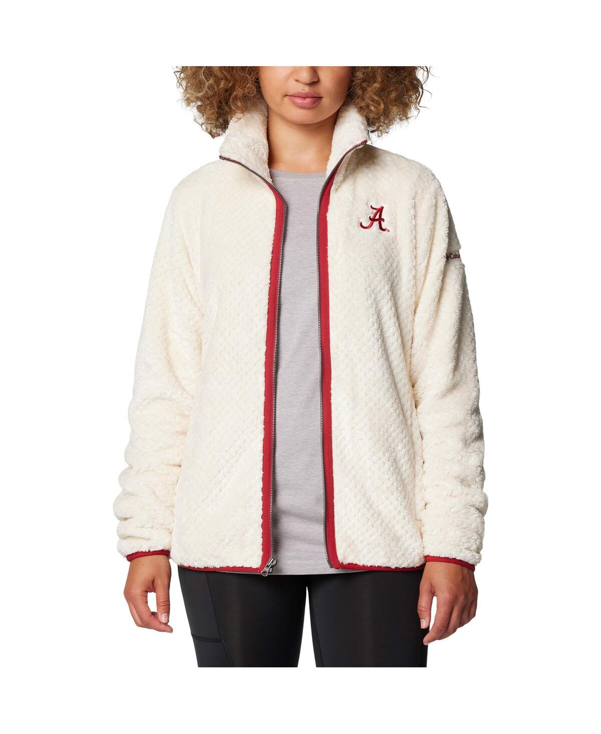 Columbia Women's Cream Alabama Crimson Tide Fireside Ii Sherpa Full-zip Jacket In Neutral