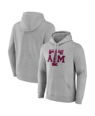 Fanatics - Men's Heather Gray Texas A M Aggies Applique Fleece Pullover Hoodie