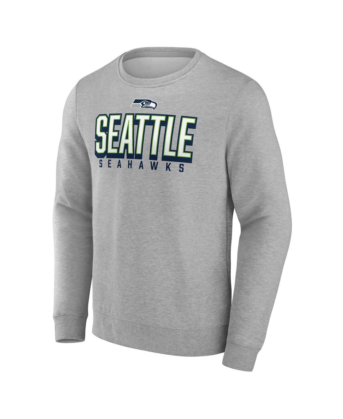 Fanatics Men's Heather Gray Seattle Seahawks Bold Move Pullover Sweatshirt In Gray