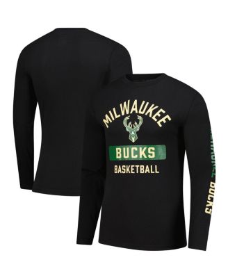 Fanatics - Men's Black Milwaukee Bucks Long Sleeve T-Shirt