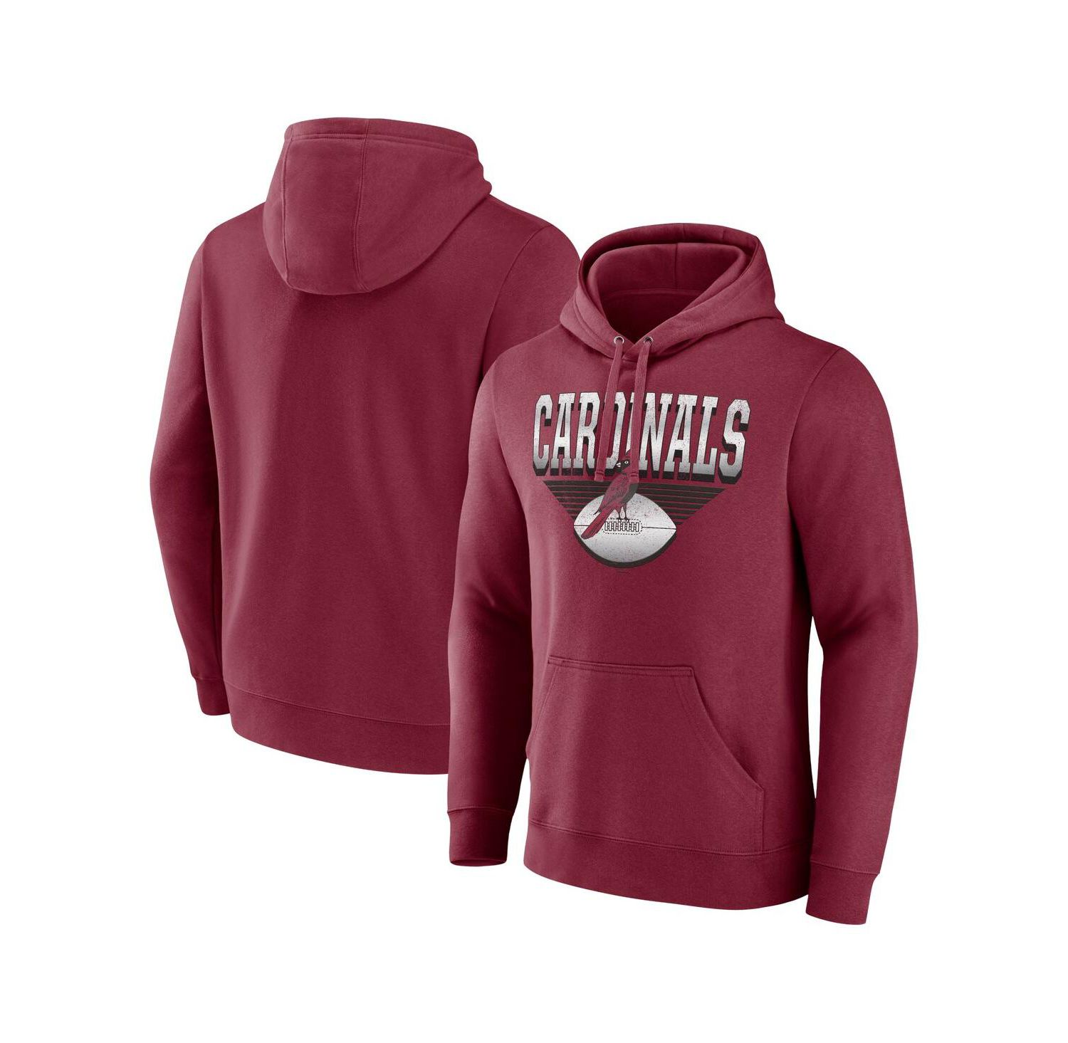 Men's Cardinal Arizona Cardinals Geometric Chrome Pullover Hoodie