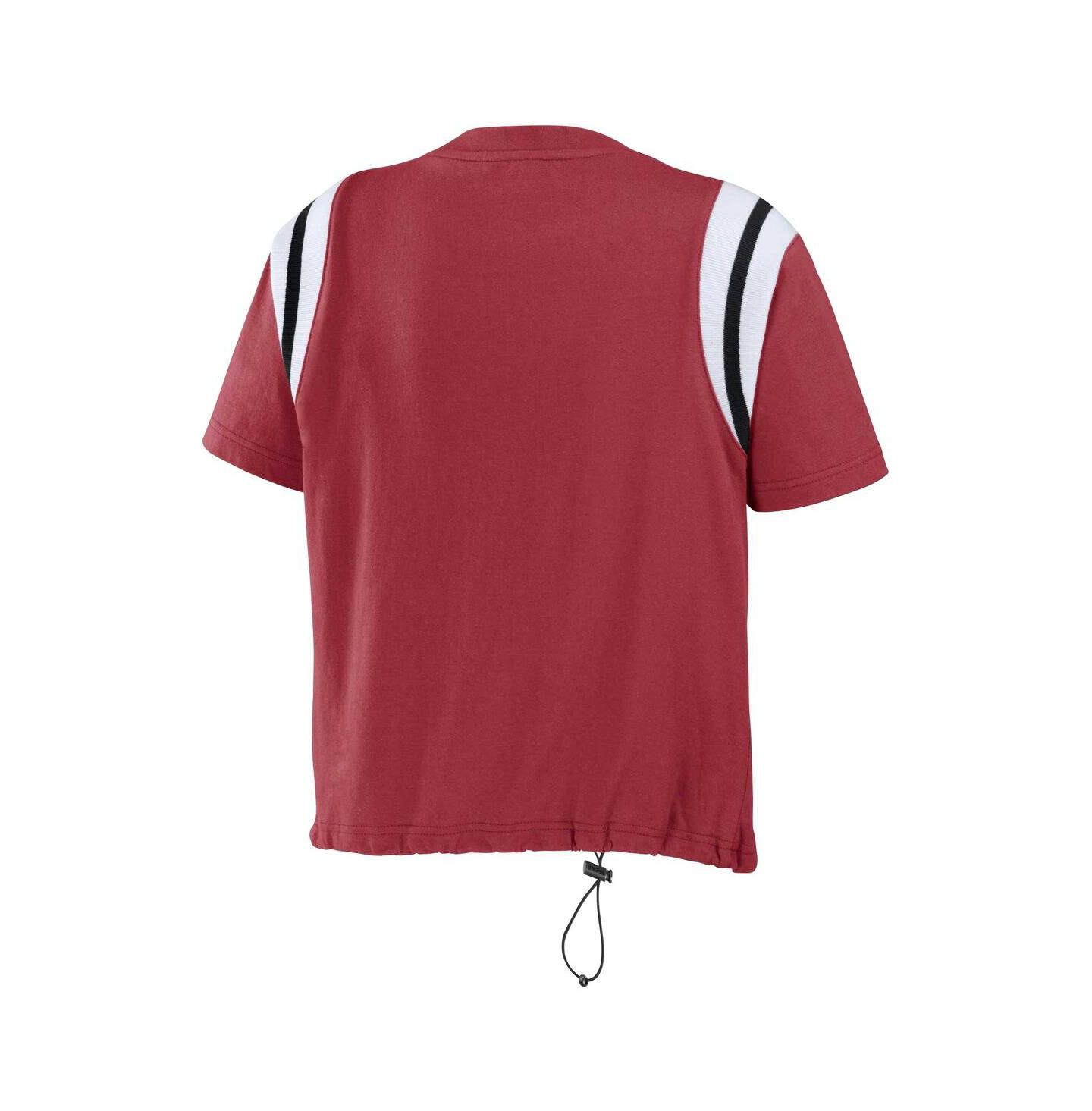Женская футболка WEAR by Erin Andrews Cardinal Arizona Cardinals Cinched Color Block — фото 3