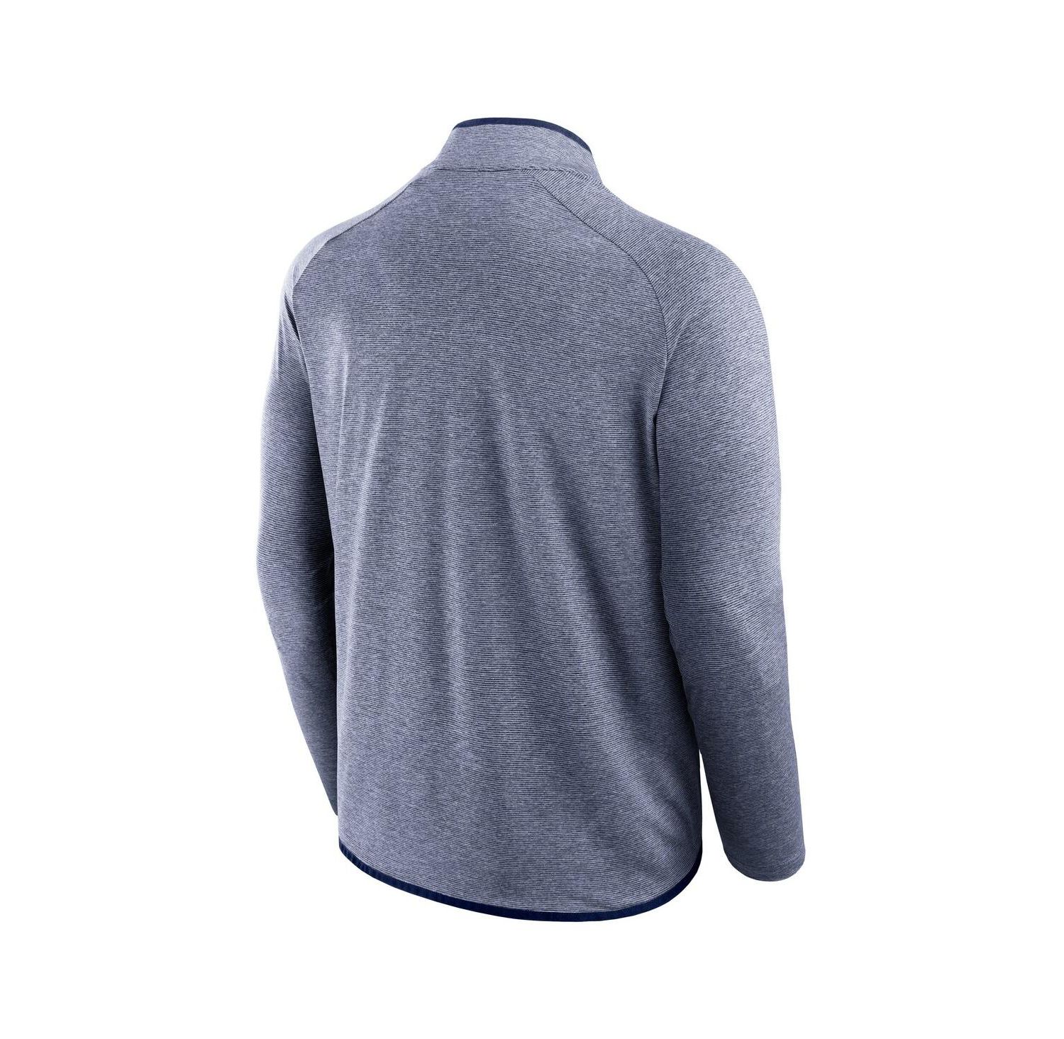 Men's Navy West Virginia Mountaineers Mock Neck Half-Zip Pullover Jacket
