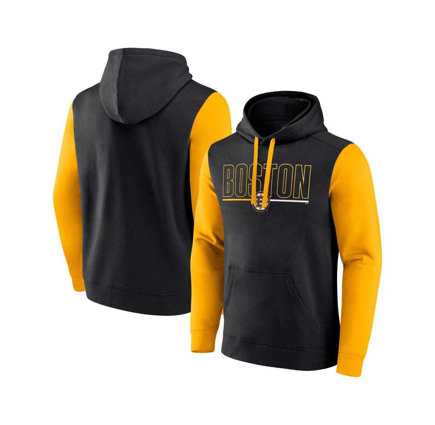 Men's Black Boston Bruins Deliver Fleece Pullover Hoodie