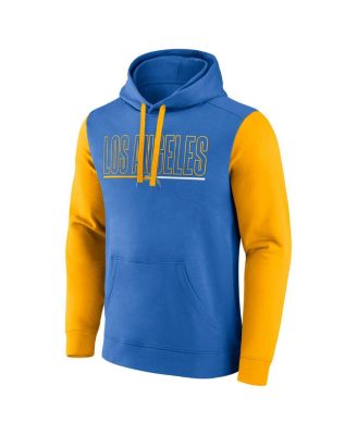 Men's Powder Blue/Gold Los Angeles Chargers Outline Pullover Hoodie