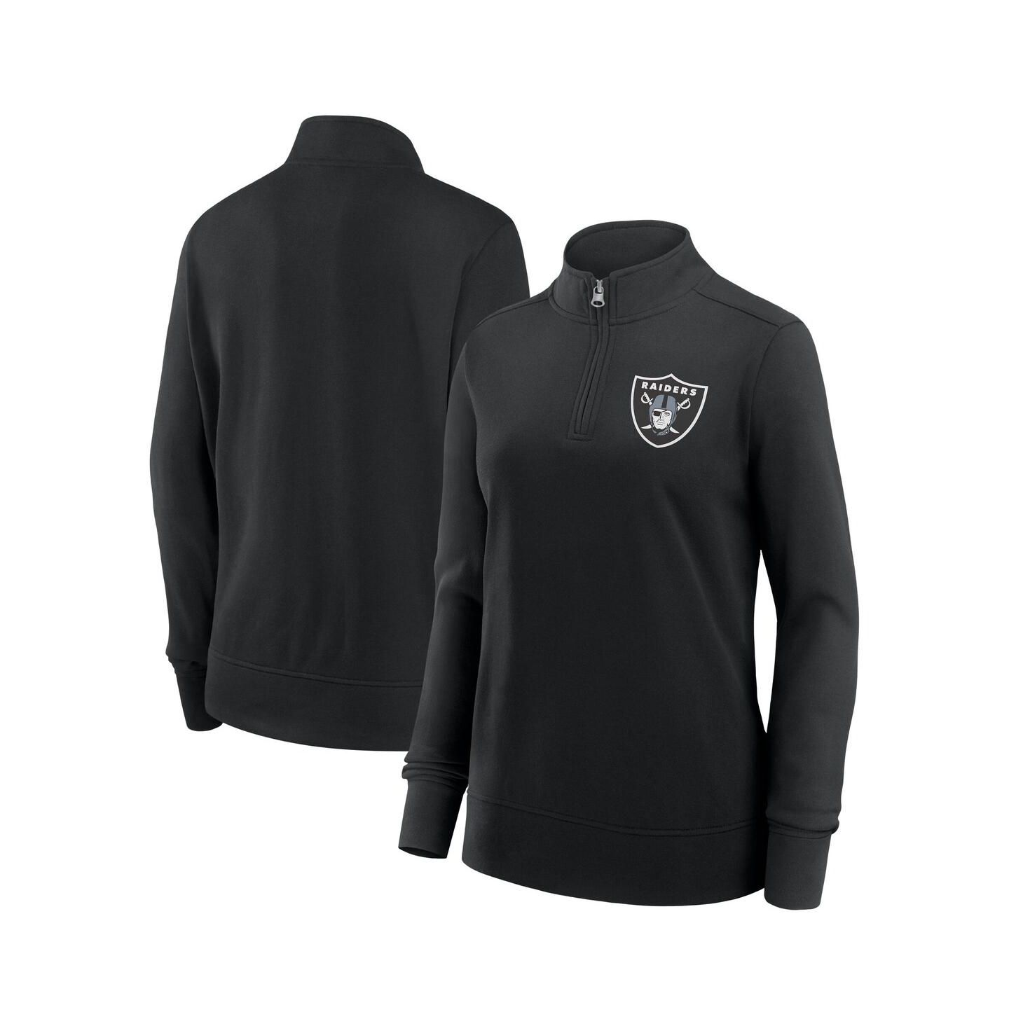 Женская куртка Logo Athletic Black Las Vegas Raiders Velocity Quarter-Zip — фото 1