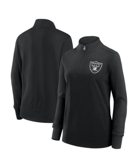Женские куртки Logo Athletic Women's Black Las Vegas Raiders Velocity Quarter-Zip Jacket