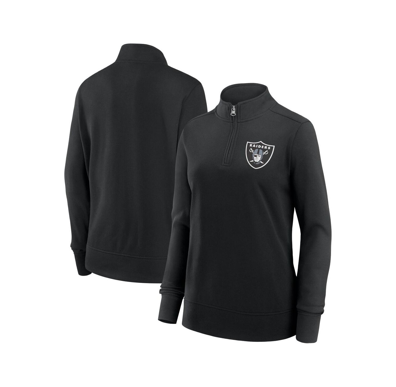 Women's Black Las Vegas Raiders Velocity Quarter-Zip Jacket