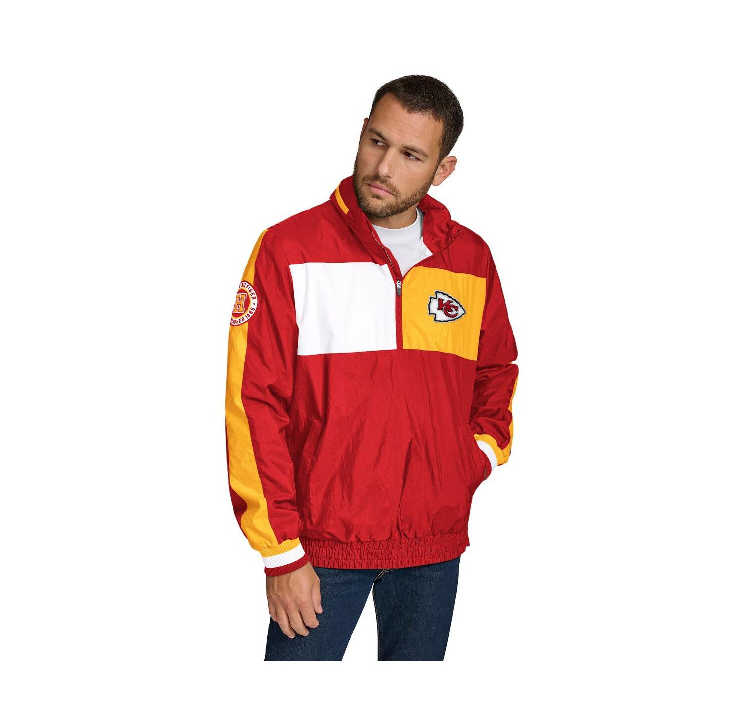 Men's Red Kansas City Chiefs Gael Lightweight Half-Zip Hoodie Jacket