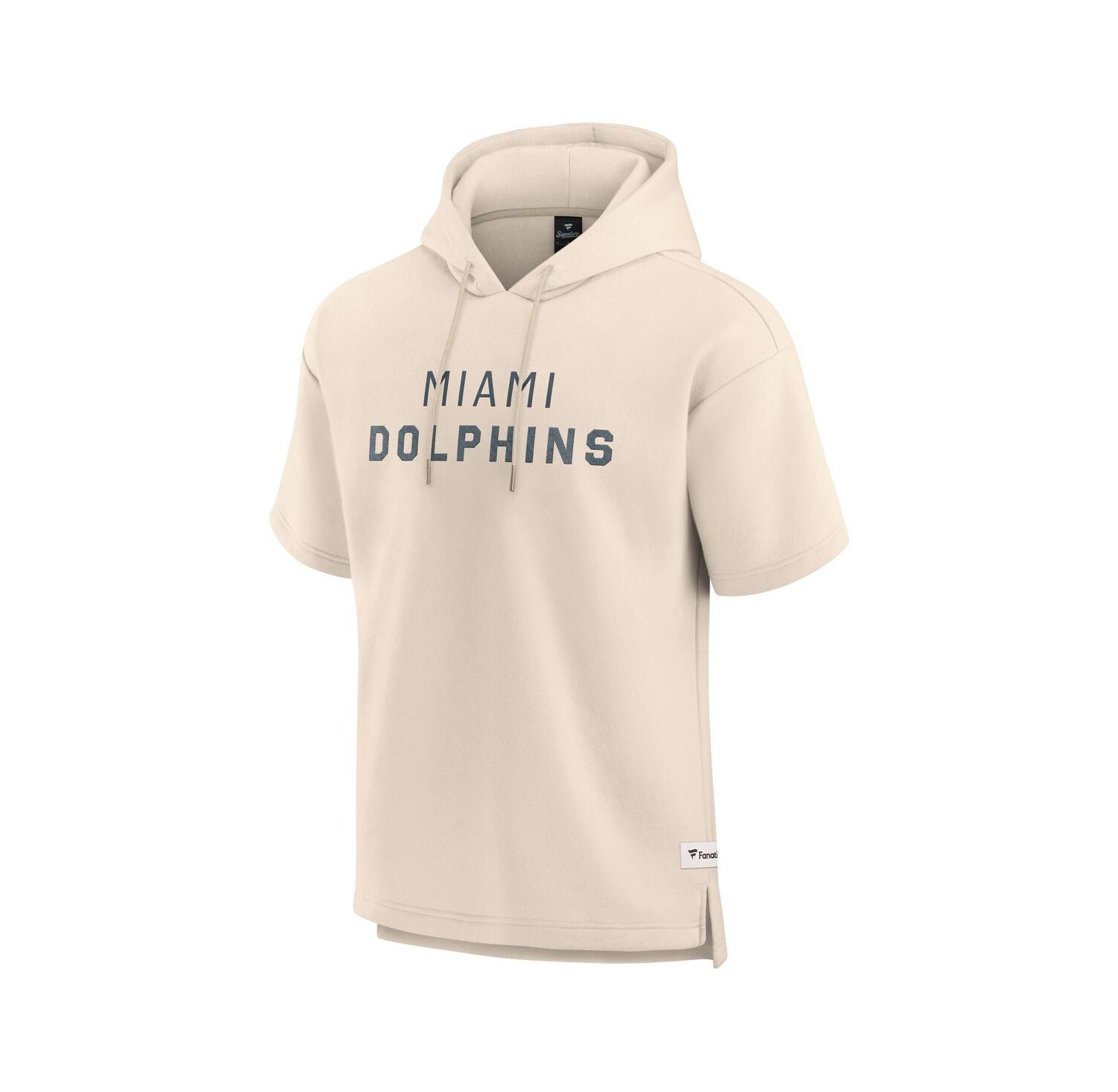 Men's Cream Miami Dolphins Elements Future Ground Lettering Short Sleeve Pullover Hoodie
