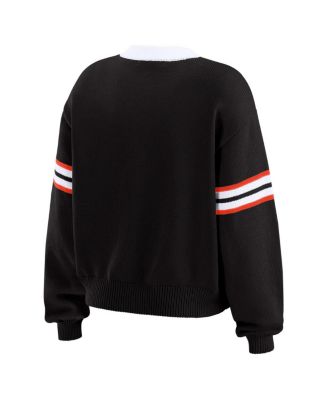 Women's Black Cincinnati Bengals Lace-Up Sweater