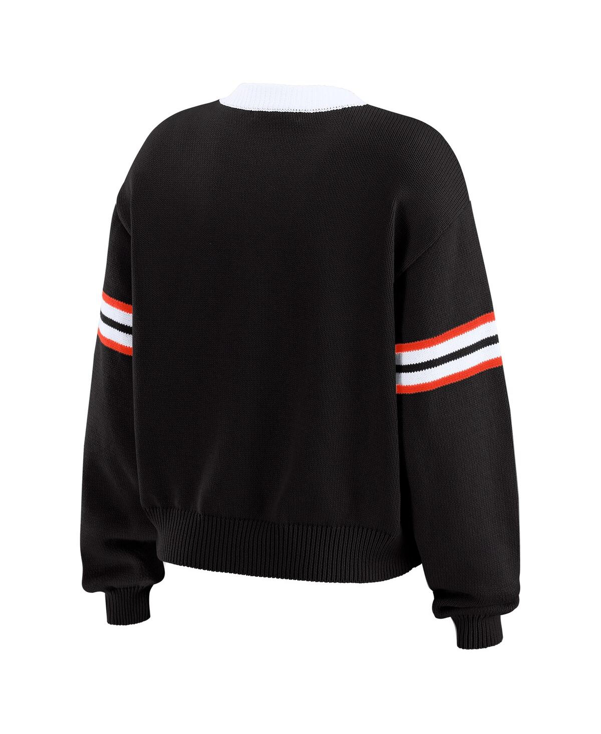 Wear By Erin Andrews Women's Black Cincinnati Bengals Lace-up Sweater In Black