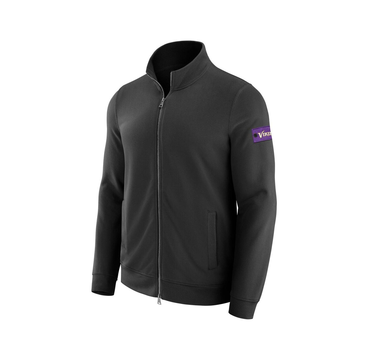 Men's Black Minnesota Vikings QB1 Full-Zip Sweatshirt