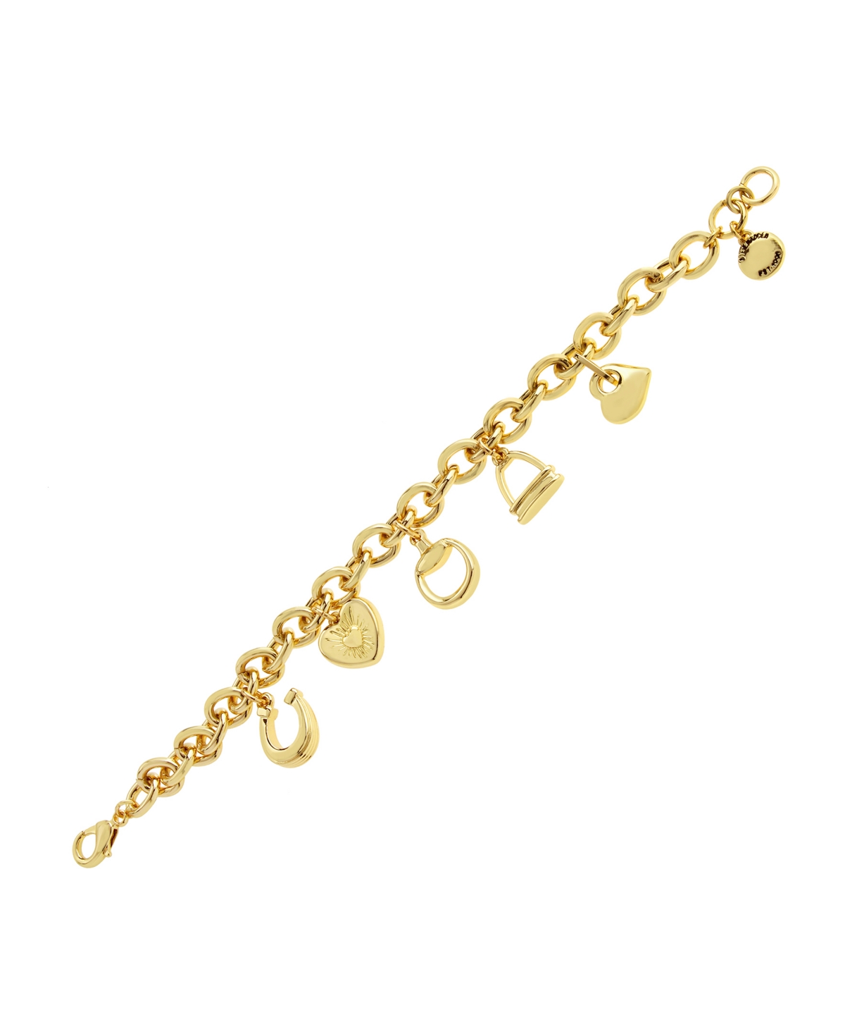 Steve Madden Gold Collegiate Mixed Charm Bracelet In Gold