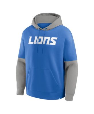 Men's Blue Detroit Lions Helmet Pullover Hoodie