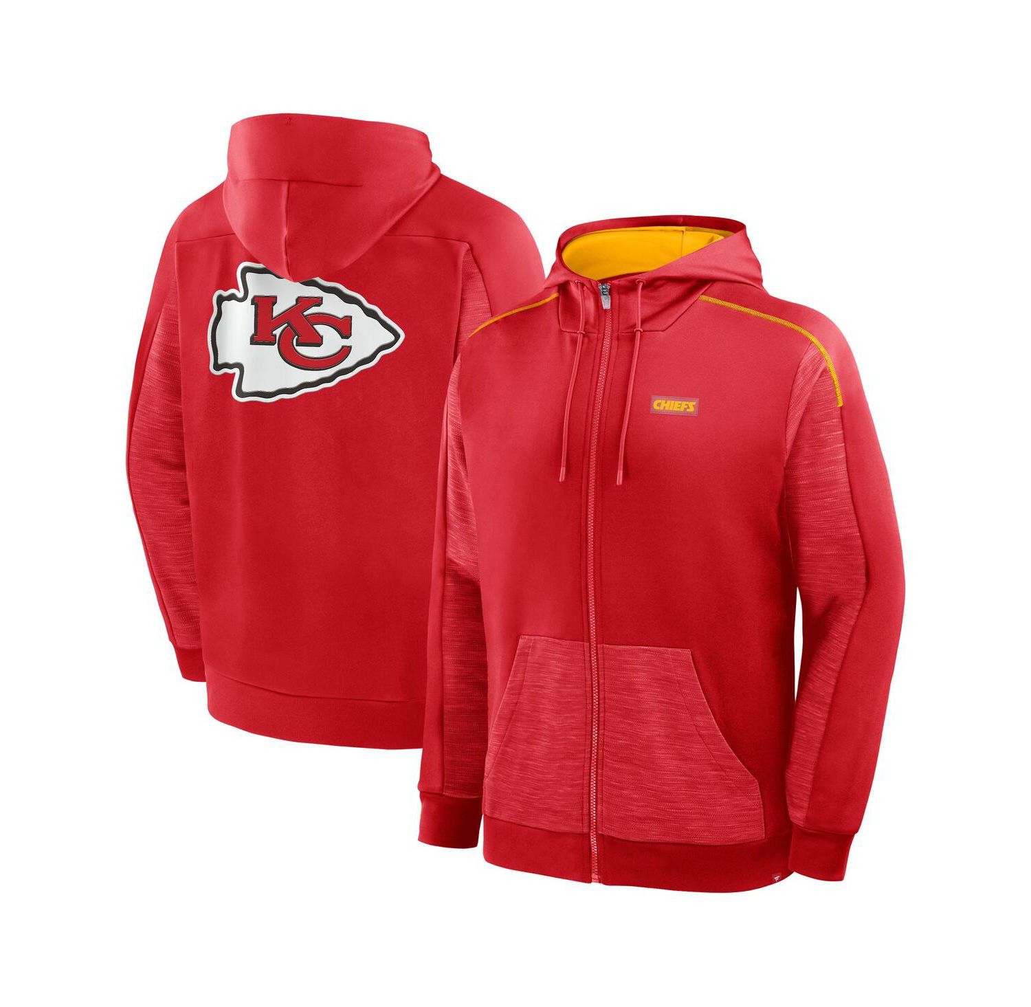 Men's Red Kansas City Chiefs Checkdown Pass Full-Zip Hoodie