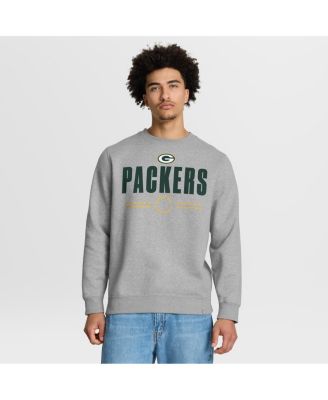 Fanatics - Men's Heather Gray Green Bay Packers Direct Handoff Legacy Pullover Sweatshirt