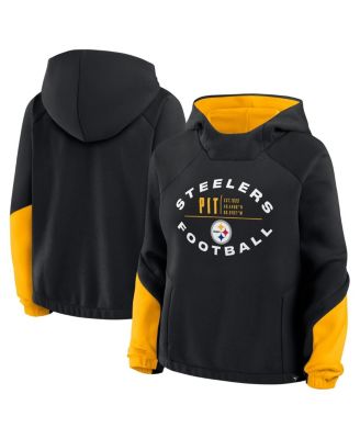 Fanatics - Women's Black Pittsburgh Steelers Oversized&nbsp;Redzone Bubble Screen Pullover Hoodie