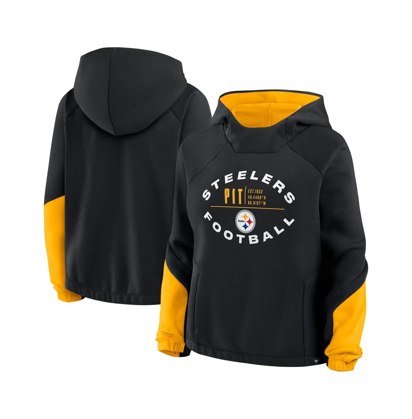 Женское худи Fanatics Black Pittsburgh Steelers Oversized Redzone Bubble Screen Pullover — фото 1