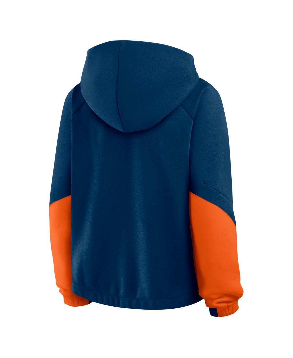 Fanatics Women's Navy Chicago Bears Oversizedâ Redzone Bubble Screen Pullover Hoodie In Blue