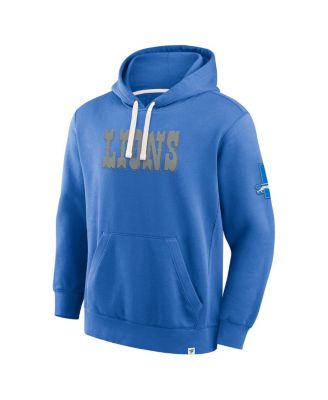 Men's Blue Detroit Lions New Horizons Heritage Pullover Hoodie