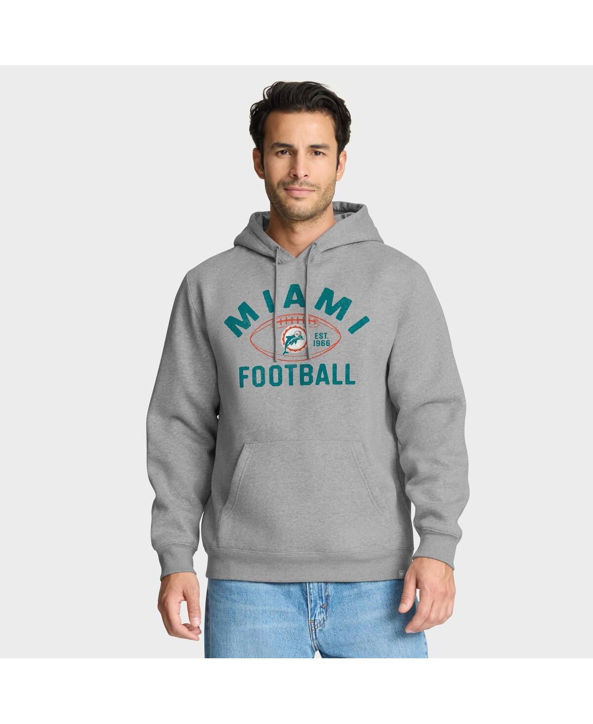 Fanatics Men's Heather Gray Miami Dolphins Fumblerooski Legacy Pullover Hoodie