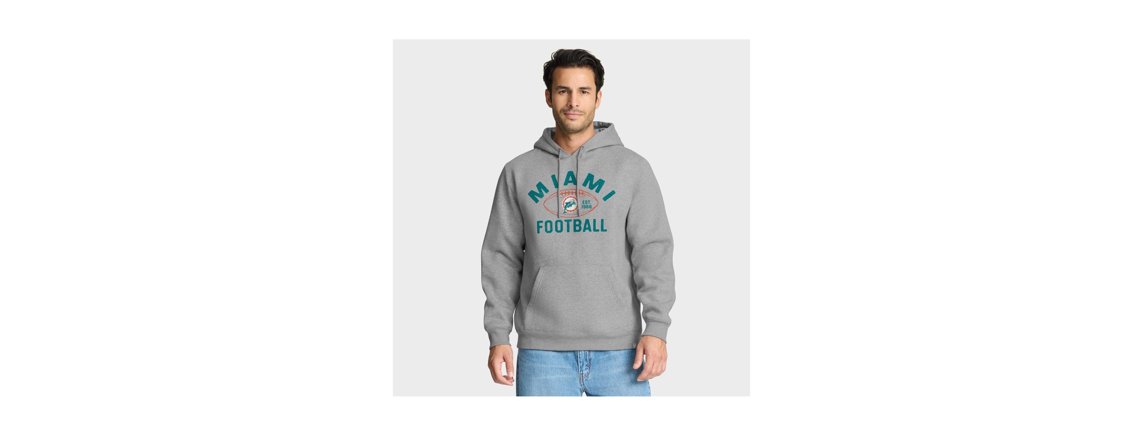 Fanatics Men's Heather Gray Miami Dolphins Fumblerooski Legacy Pullover Hoodie