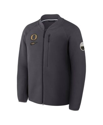 Men's Anthracite Oregon Ducks Shoe Duck Tech Fleece Full-Zip Jacket