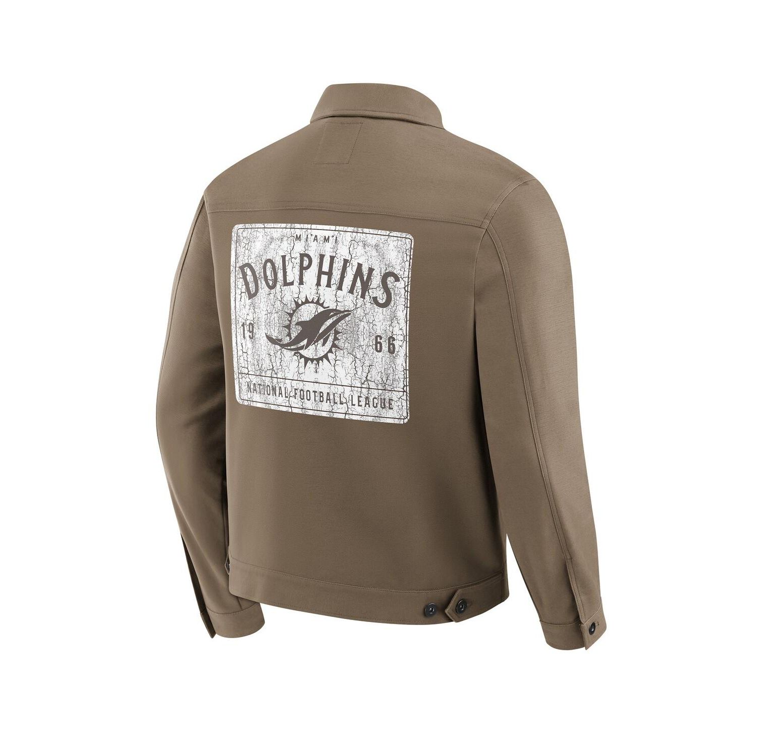 Darius Rucker Collection by x NFL Men's Tan Miami Dolphins Trucker Full-Button Jacket