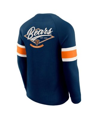 Darius Rucker Collection by Men's Navy Chicago Bears Waffle-Knit Raglan Long Sleeve Henley T-Shirt