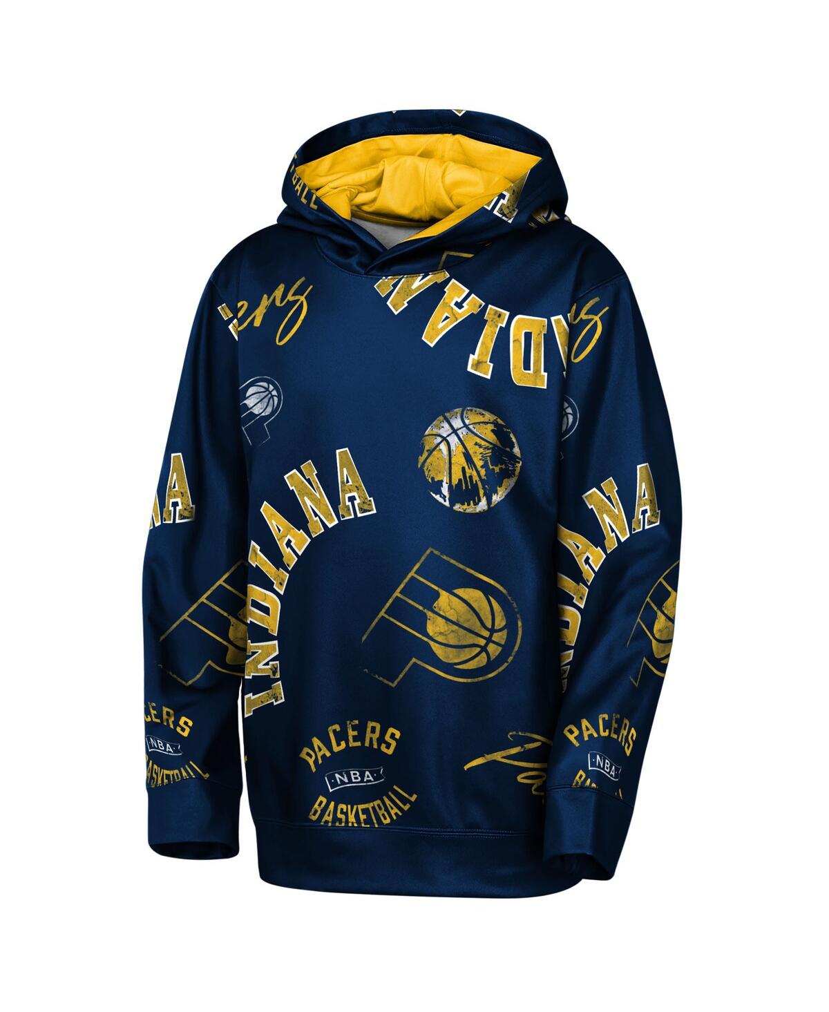 Outerstuff Big Boys And Girls Navy Indiana Pacers Moving Violation Hoodie In Blue