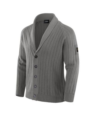 Men's Graphite Washington Commanders the Playmaker Cardigan Raglan Sweater