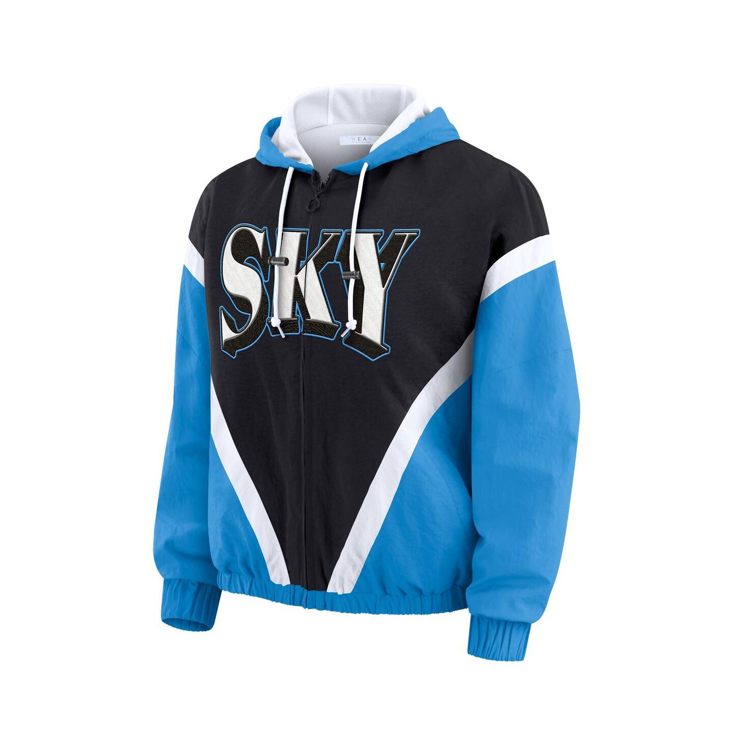 Женские худи WEAR by Erin Andrews Blue/Black Chicago Sky Color Block Full-Zip Windbreaker Jacket — фото 2
