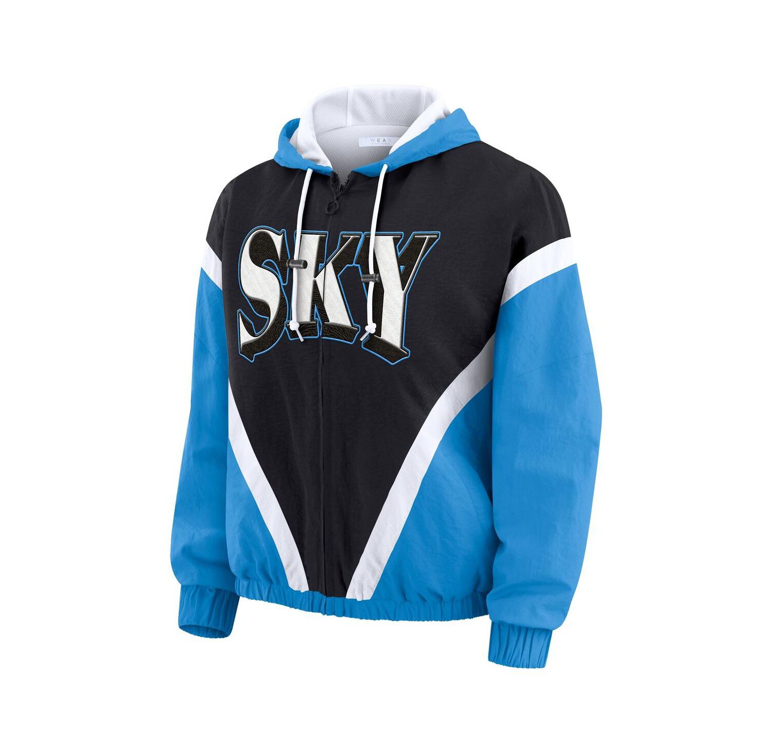 Women's Blue/Black Chicago Sky Color Block Full-Zip Hoodie Windbreaker Jacket