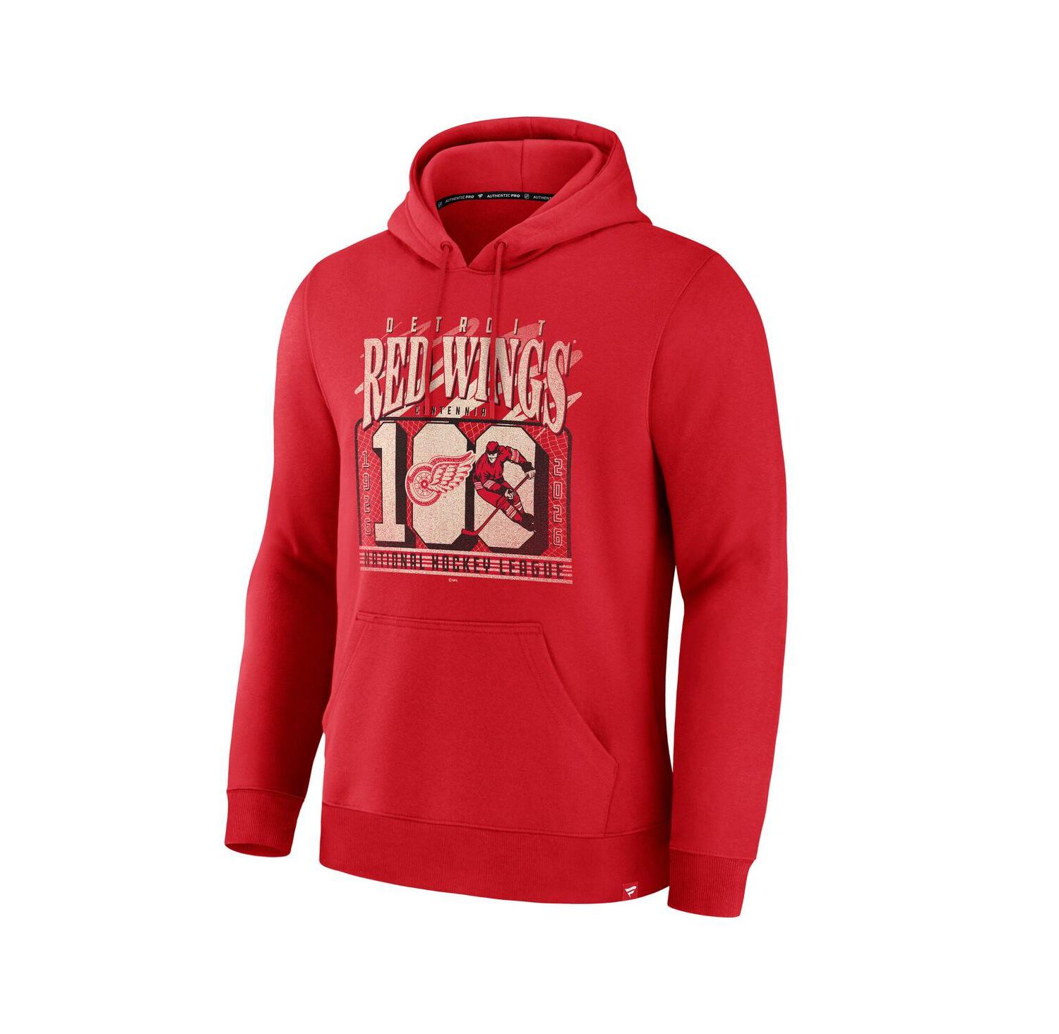 Men's Red Detroit Red Wings Centennial Legacy Fleece Hoodie