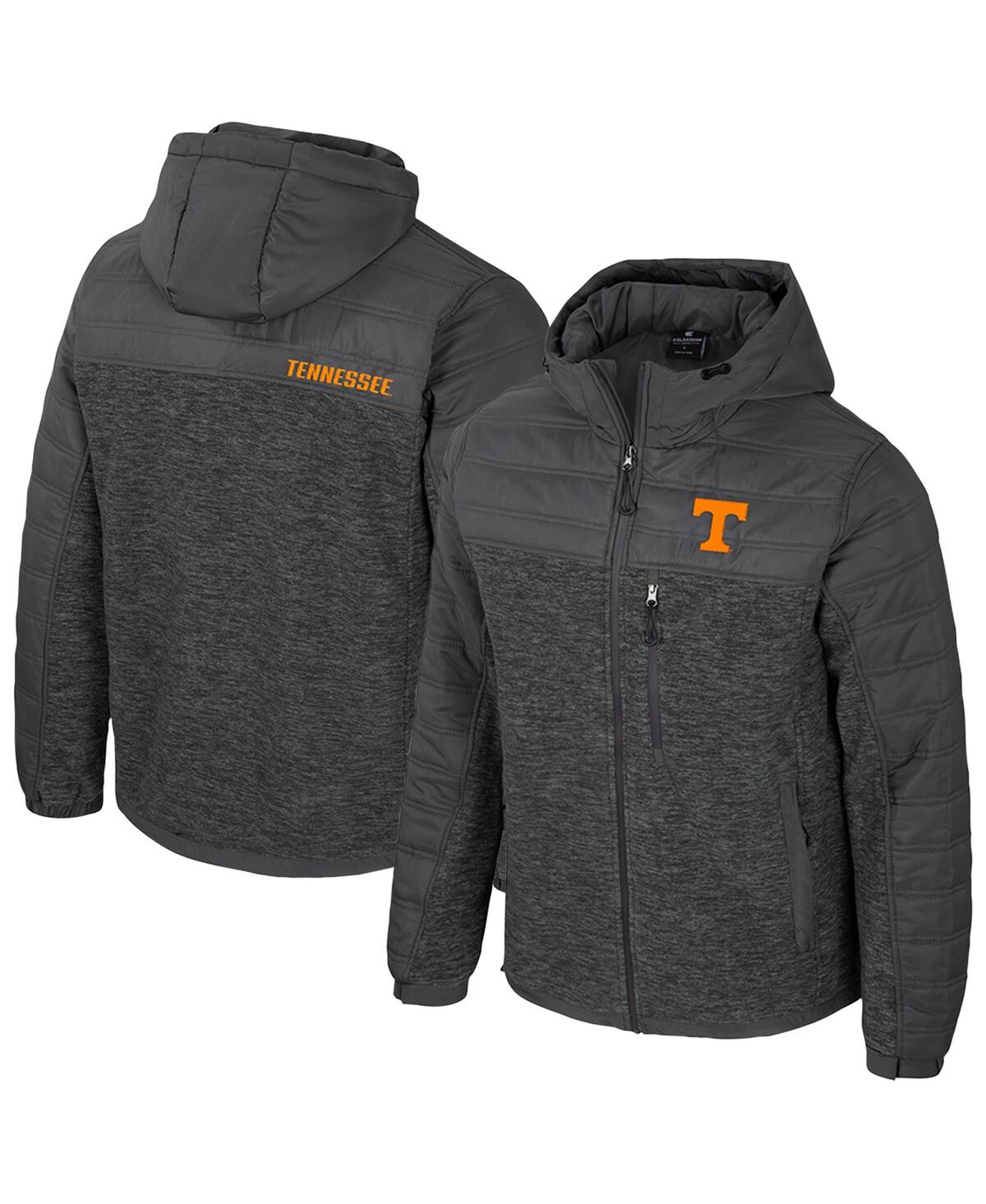 Colosseum Men's Charcoal Tennessee Volunteers Nightman Full-Zip Hoodie Puffer Jacket