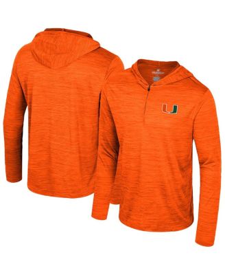 Colosseum - Men's Orange Miami Hurricanes Always Sunny Lightweight Quarter-Zip Hoodie