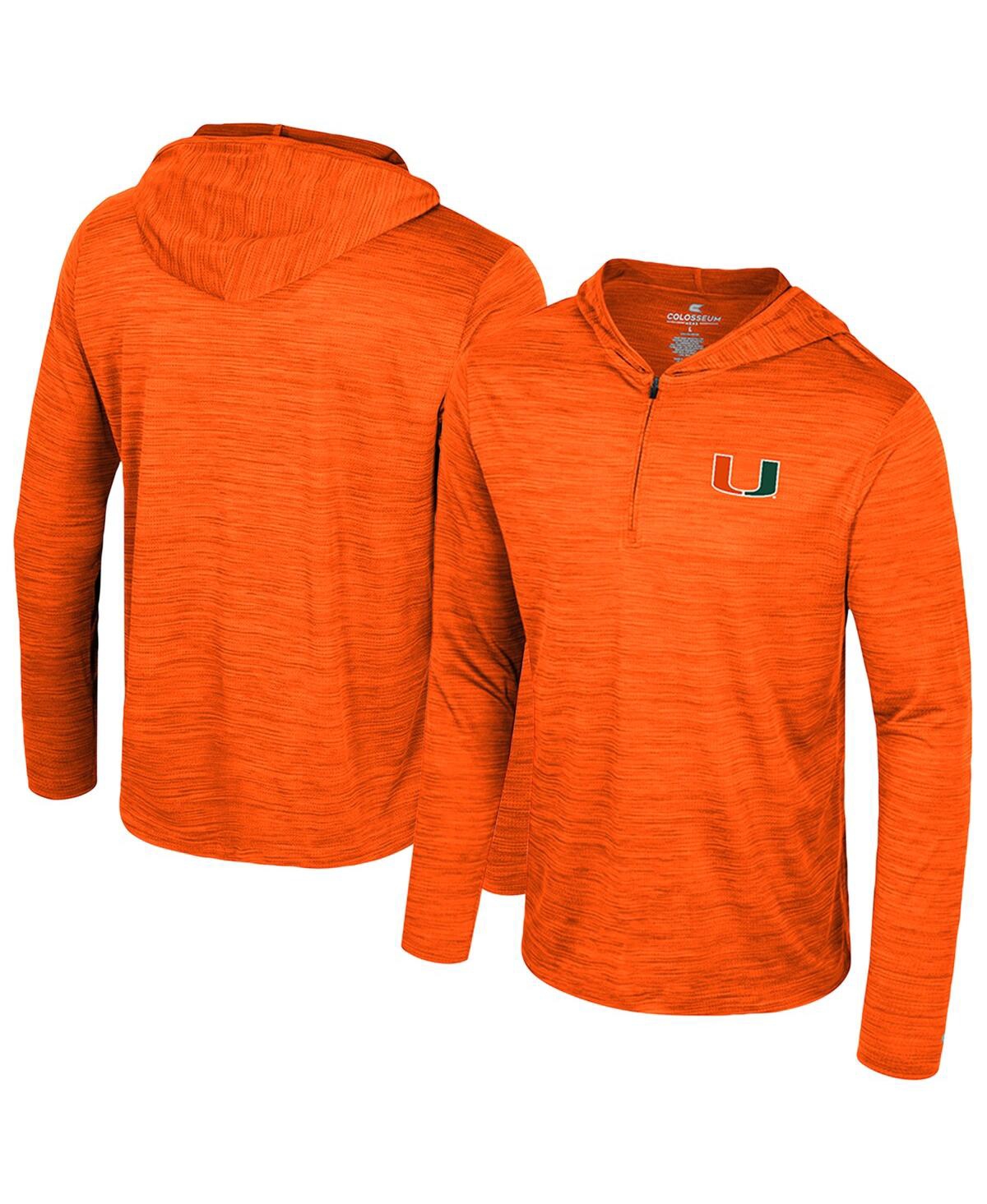 Colosseum Men's Orange Miami Hurricanes Always Sunny Lightweight Quarter-Zip Hoodie