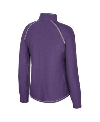 Women's Purple Clemson Tigers Bikram Raglan Quarter-Zip Sweatshirt