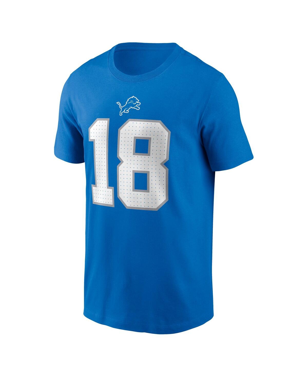Nike Men's Isaac Teslaa Blue Detroit Lions Name Number T-shirt In Blue