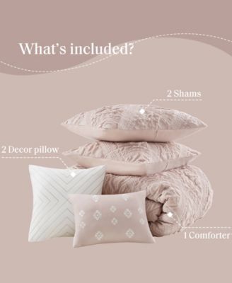 Mona Sculpted Jacquard 5-Pc. Comforter Set, Full/Queen