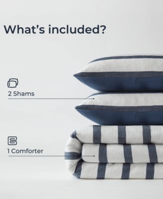 Merritt Yarn-Dyed Striped 3-Pc. Comforter Set, King/California King