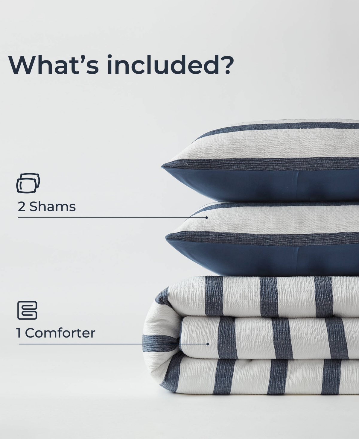 510 Design Merritt Yarn-dyed Striped 3-pc. Comforter Set, King/california King In Blue