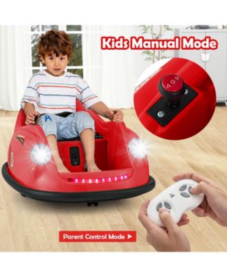 12V Electric Kids Bumper Car with Remote Control and Spinning Fun